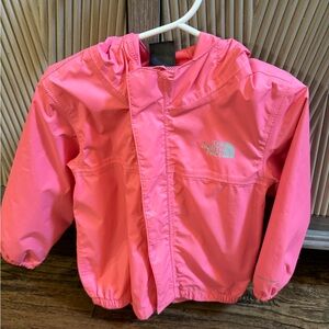 North Face infant rain jacket. 18-24 months, bright pink